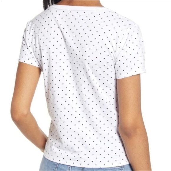 BP Nordstrom Scoop Neck Cropped Polka Dot Shirt S - Picture 2 of 6